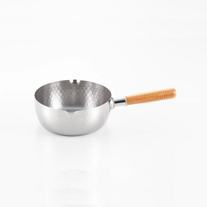 Casserole Yoshikawa Yukihira 20 cm | 2,1 L en acier inoxydable avec manche en bois