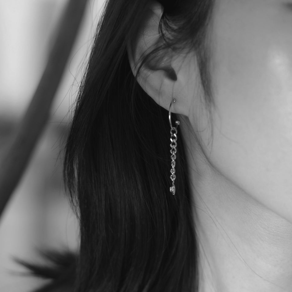 ZENDA Cuban Link Chain Drop Earrings