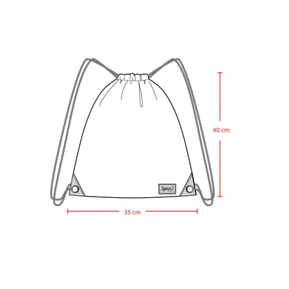 Drawstring Bag Blue Diamond Print