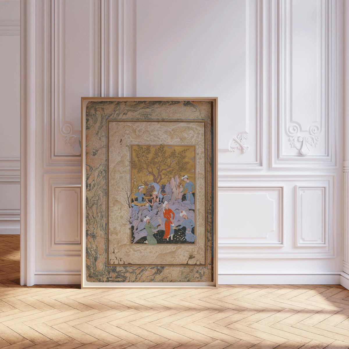 Impression d'art miniature persane : Fauconnerie princière Giclée