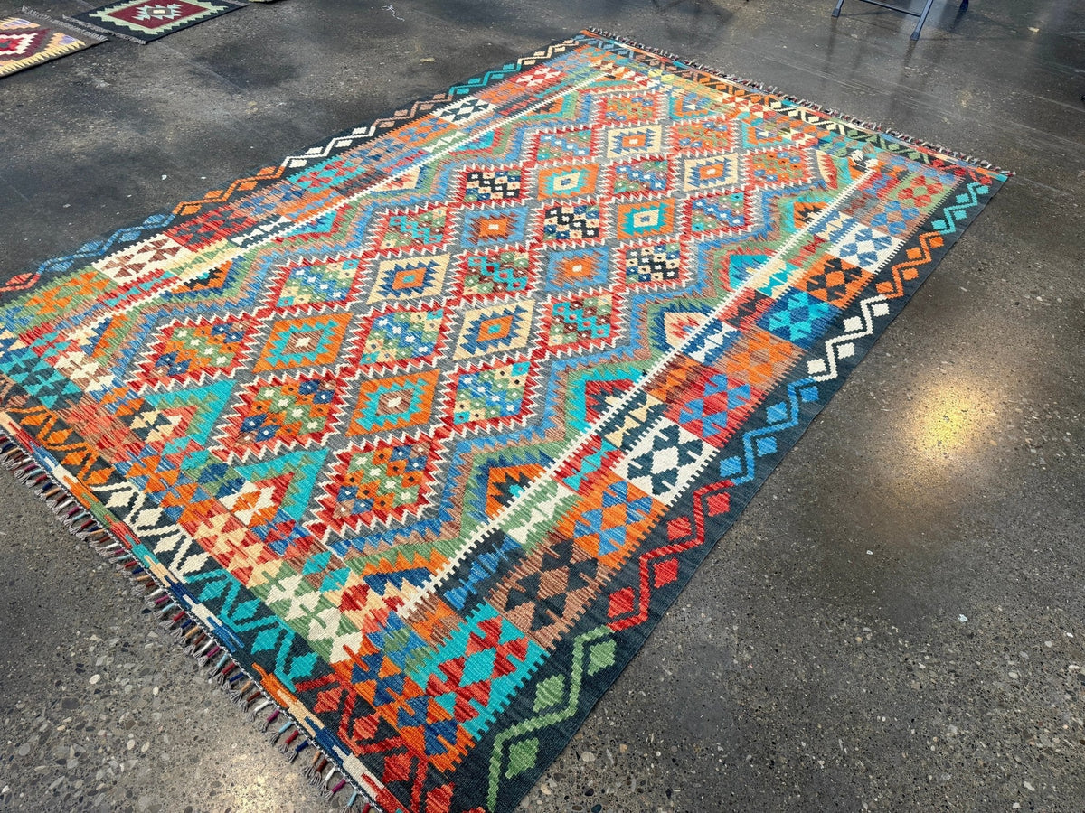 Afghan Maimana Kilim Rug | 6' 6" x 9' 8"