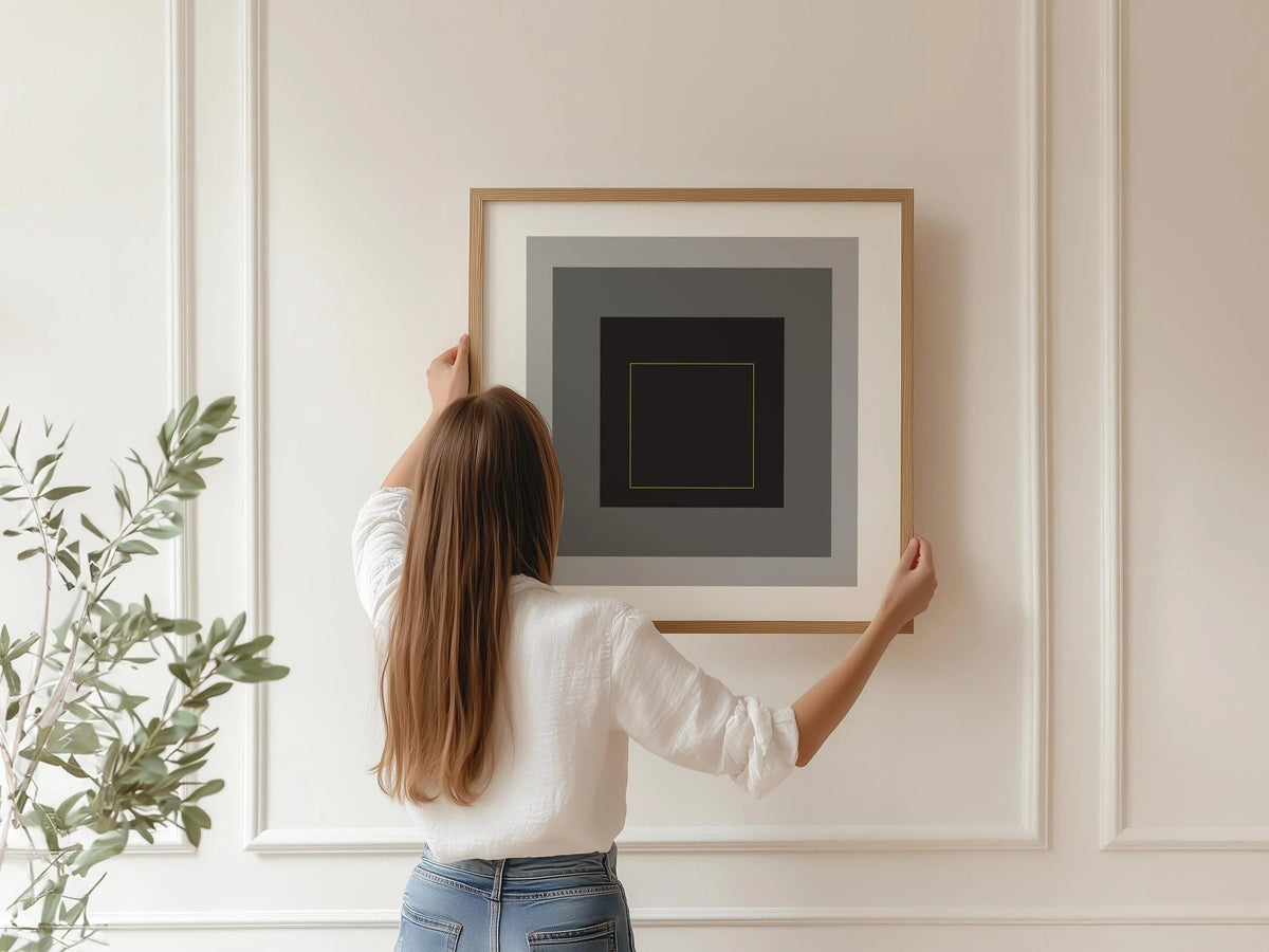 Impression Giclée Hommage au Carré Inspiré de Josef Albers : Art Moderne du Milieu du Siècle (1x1)
