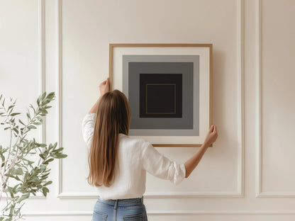 Impression Giclée Hommage au Carré Inspiré de Josef Albers : Art Moderne du Milieu du Siècle (1x1)