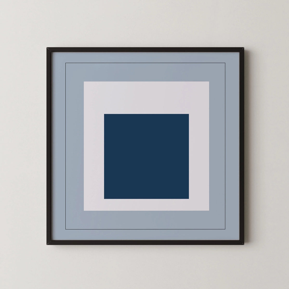 D'après Josef Albers - Madmen (Hommage au Carré) IMPRESSION | Art imprimé moderne du milieu du siècle en bleu froid (disponible encadré) 1x1