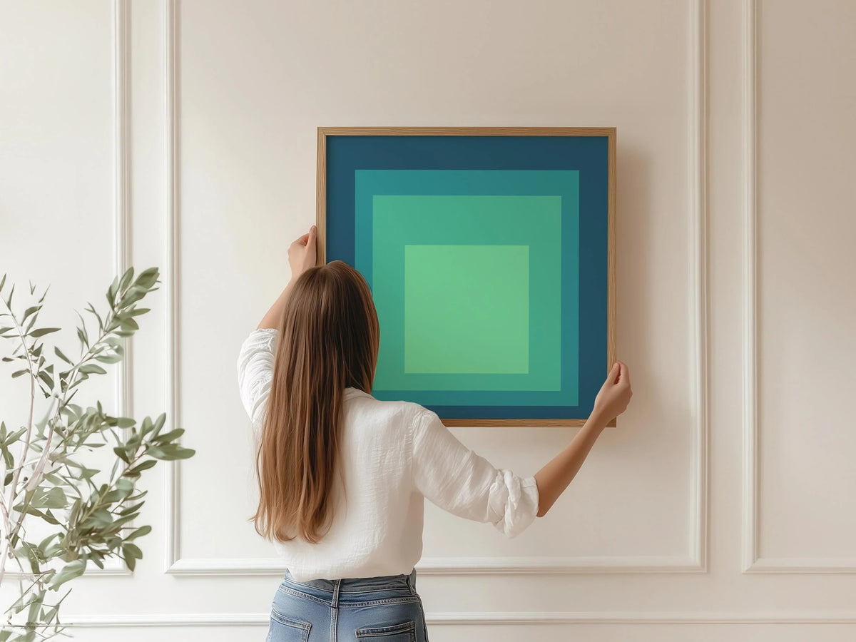 Inspiré par Josef Albers - Sarah - Hommage au Carré Impression Giclée : Art Moderne du Milieu du Siècle