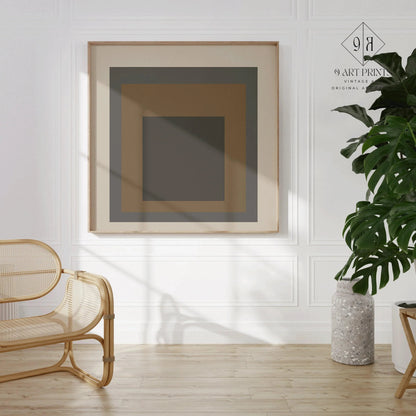 Josef Albers Inspired ‚ Sienna‚Äô Art Print: Mid-Century Modern Homage to the Square (1x1)