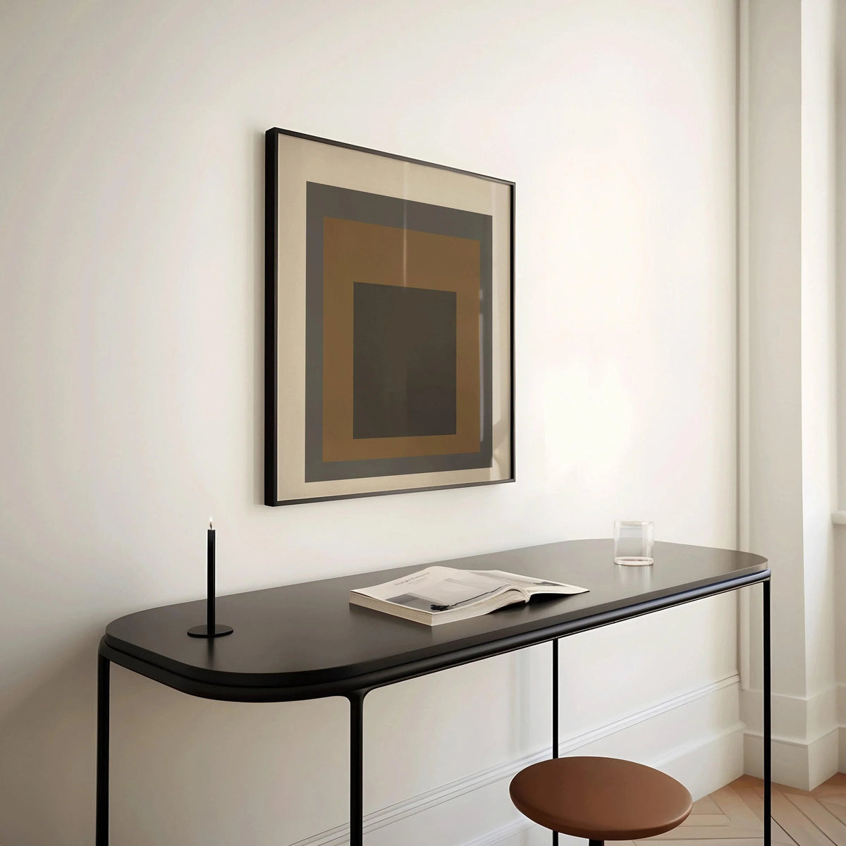 Josef Albers Inspired ‚ Sienna‚Äô Art Print: Mid-Century Modern Homage to the Square (1x1)