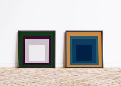 Josef Albers Inspired Homage to the Square Print Set: Mid-Century Modern Art
