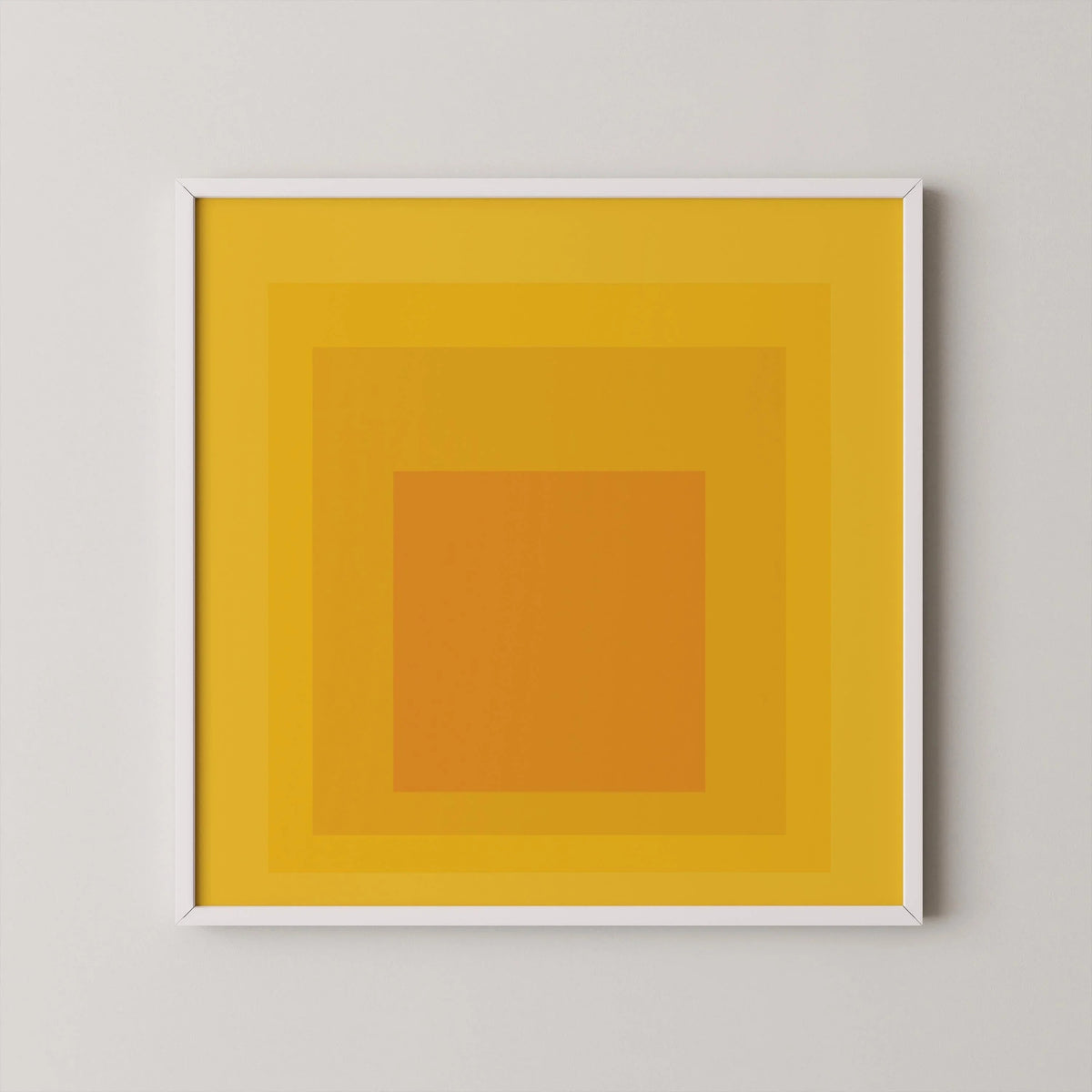 Josef Albers Inspired Taos Giclee Print: Mid-Century Modern Art, 'Homage to the Square' Yellow & Orange