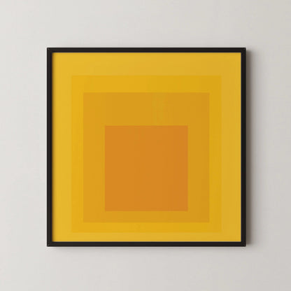 Josef Albers Inspired Taos Giclee Print: Mid-Century Modern Art, 'Homage to the Square' Yellow & Orange