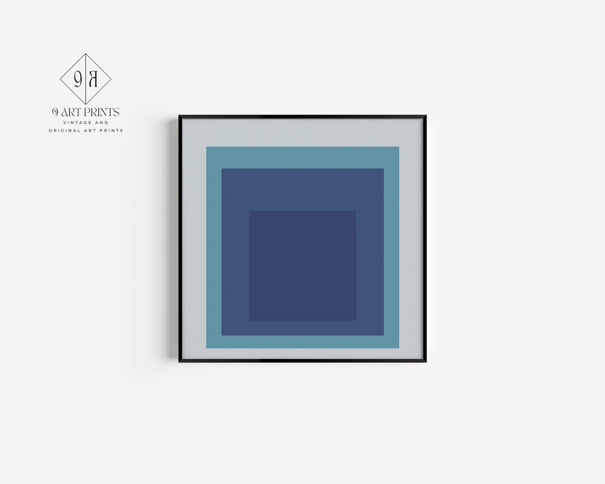 Impression Giclée « Marée » inspirée de Josef Albers : Art moderne du milieu du siècle, Bleu menthe
