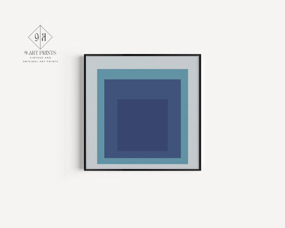 Impression Giclée « Marée » inspirée de Josef Albers : Art moderne du milieu du siècle, Bleu menthe