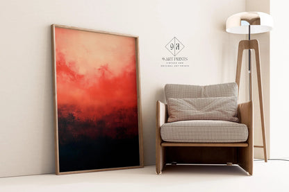 After Mark Rothko - Black and Red (Colour Field: AI) | Modern Abstract Art (Available handframed or unframed)