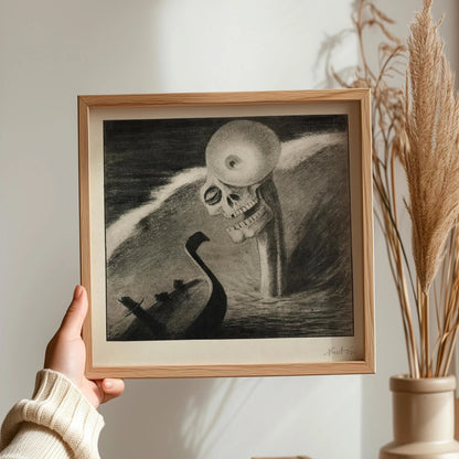 Alfred Kubin - The Horror | Famous Surreal Symbolist Monochrome Sketch Art (available handframed or unframed) 1x1