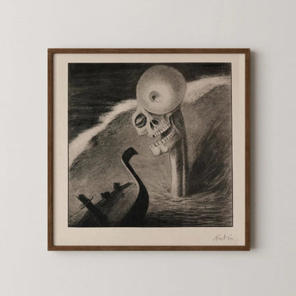 Alfred Kubin - The Horror | Famous Surreal Symbolist Monochrome Sketch Art (available handframed or unframed) 1x1