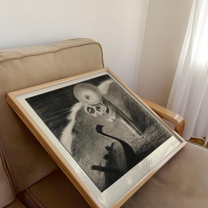 Alfred Kubin - The Horror | Famous Surreal Symbolist Monochrome Sketch Art (available handframed or unframed) 1x1