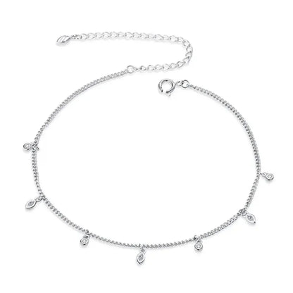 The Minimalist 925 Sterling Silver Tassel Anklet