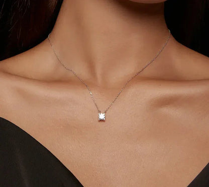 Collier Pendentif Moissanite 1 carat en Argent Sterling Éclatant