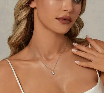Collier pendentif en argent sterling moissanite 1 carat Glamorous Gem