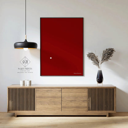 Impression Giclée Bauhaus Der Punkt (Le Point) : Art Moderne Rouge et Blanc du Milieu du Siècle