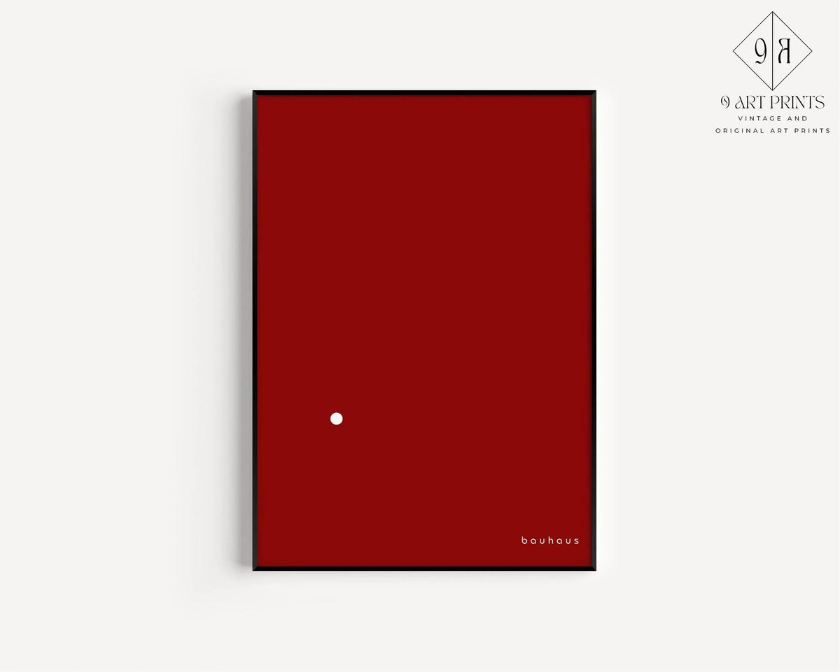 Impression Giclée Bauhaus Der Punkt (Le Point) : Art Moderne Rouge et Blanc du Milieu du Siècle