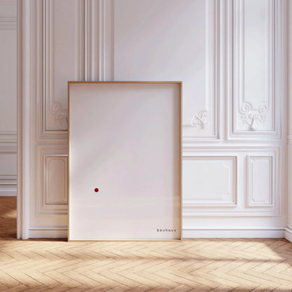 Affiche Bauhaus - Der Punkt (Le Point) IMPRESSION | Impression d'art minimaliste du milieu du siècle en blanc et rouge (disponible encadrée)