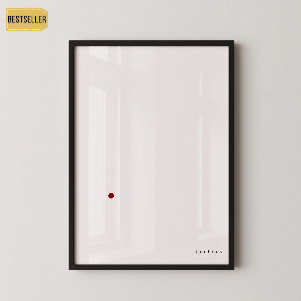 Affiche Bauhaus - Der Punkt (Le Point) IMPRESSION | Impression d'art minimaliste du milieu du siècle en blanc et rouge (disponible encadrée)