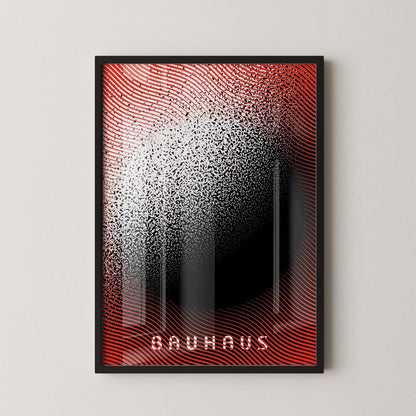Bauhaus Art Print: Red Black Dissolution, Mid-Century Modern Giclee