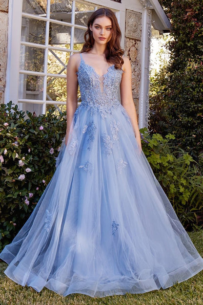ROBE EN TULLE SUPERPOSÉE TRAPÈZE AVEC APPLIQUES EN DENTELLE