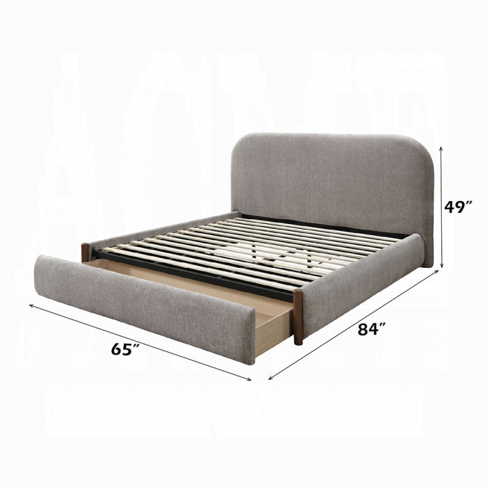Lit de rangement Queen Orane - Gris