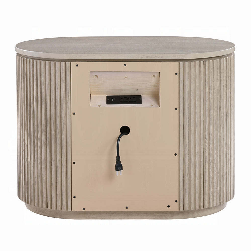 Chianti Luxury Chanel Nightstand w/USB Port - Light Oak