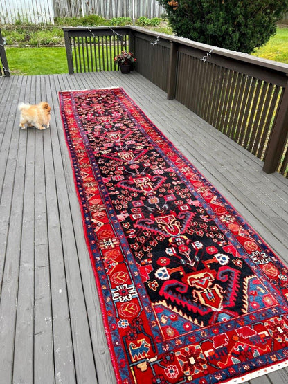 Persian Nahavand Runner Rug | 4' x 17' 3"