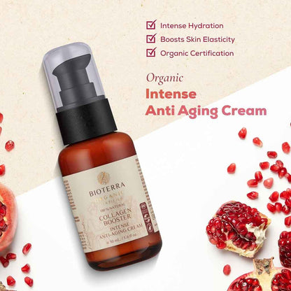 Crème visage anti-âge Bioterra au collagène biologique – 50 ml | Lisse et raffermit la peau