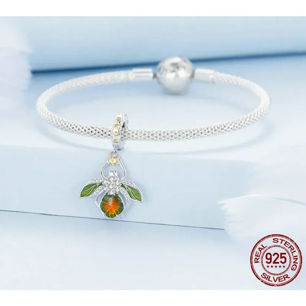 Pleine de charme : Pendentif Abeille-Citron en Argent 925 pour Bracelets et Joncs