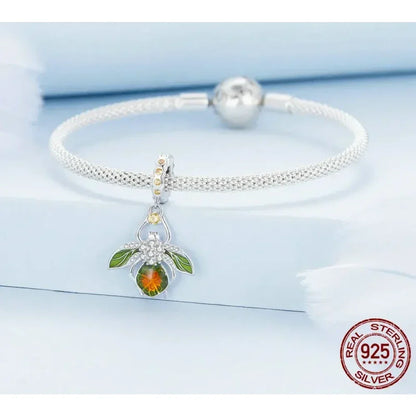 Pleine de charme : Pendentif Abeille-Citron en Argent 925 pour Bracelets et Joncs