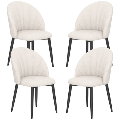 Skylar Chaises de salle à manger modernes, lot de 4 - Blanc crème