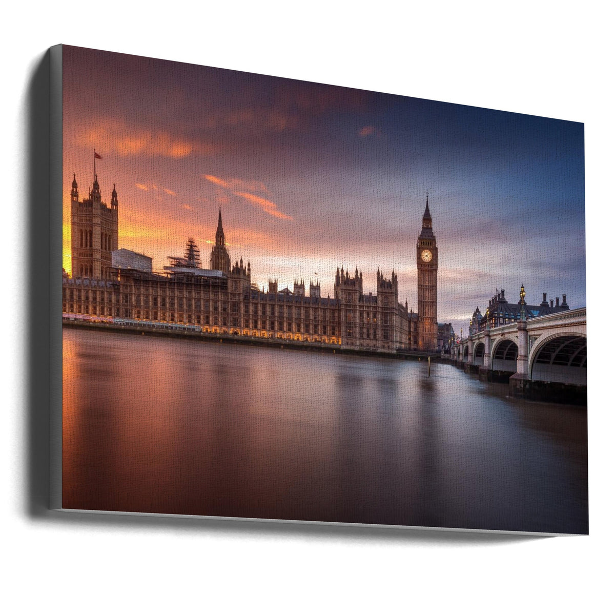 Palace of Westminster at Sunset Canvas Wall Art | London Palace of Westminster Sunset