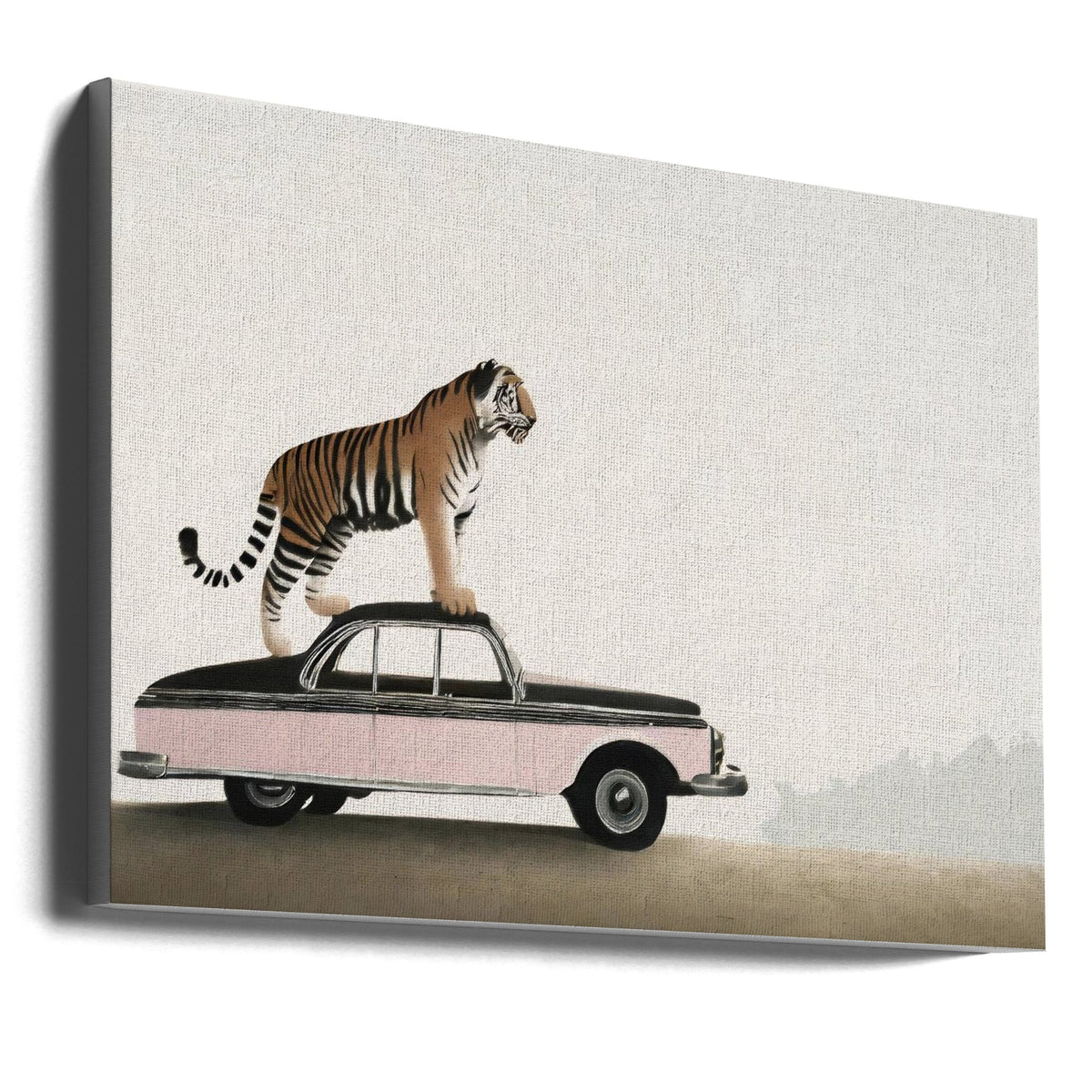Art mural Tigre sur le toit d'une voiture