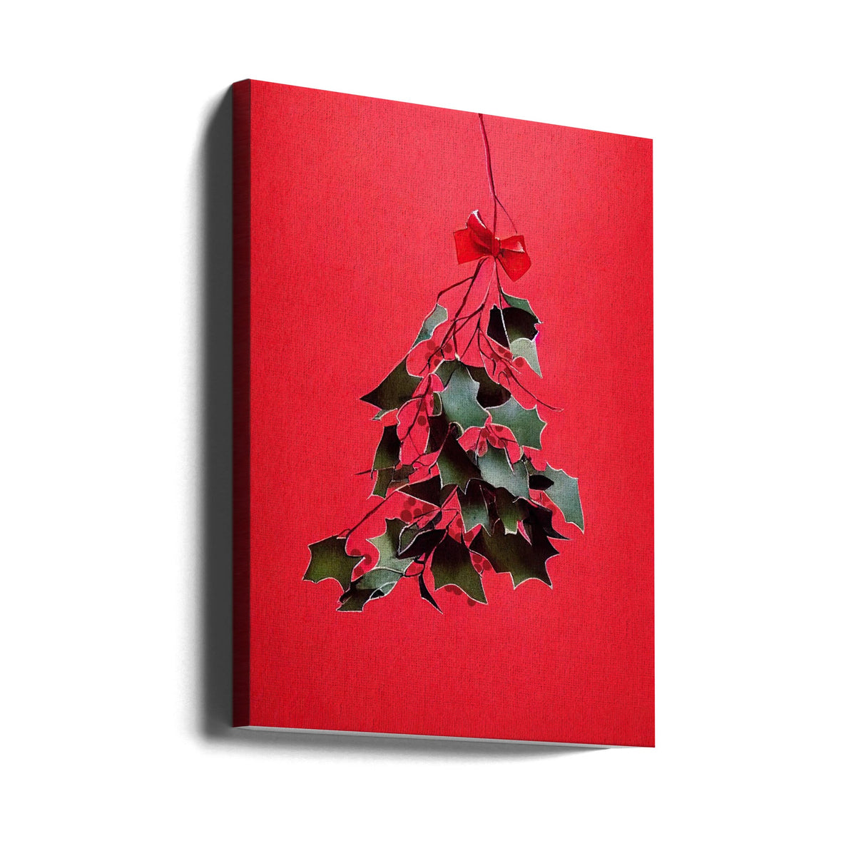 Décoration murale Houx avec nœud rouge