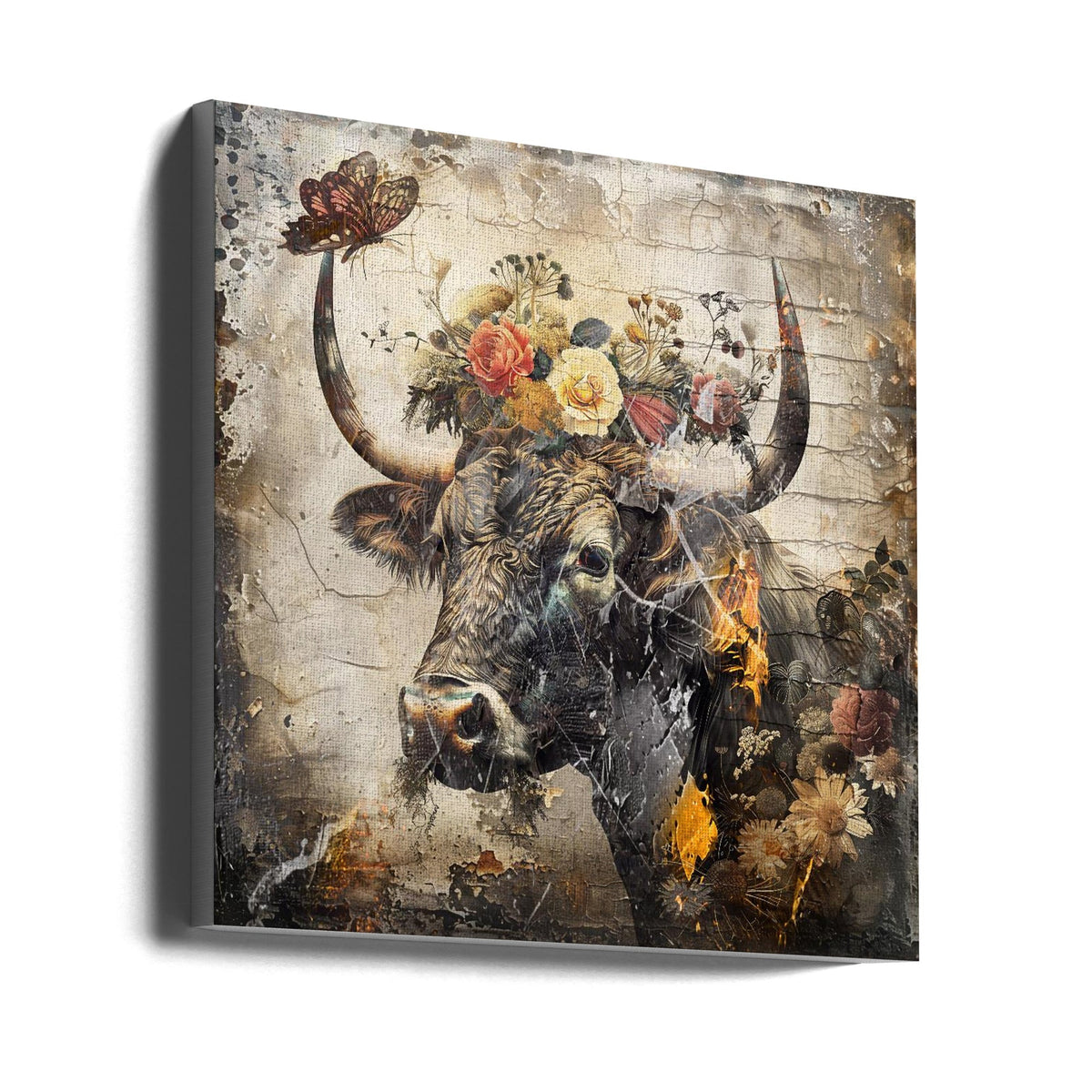 Art mural Fleurs Animaux Illustration vintage 09