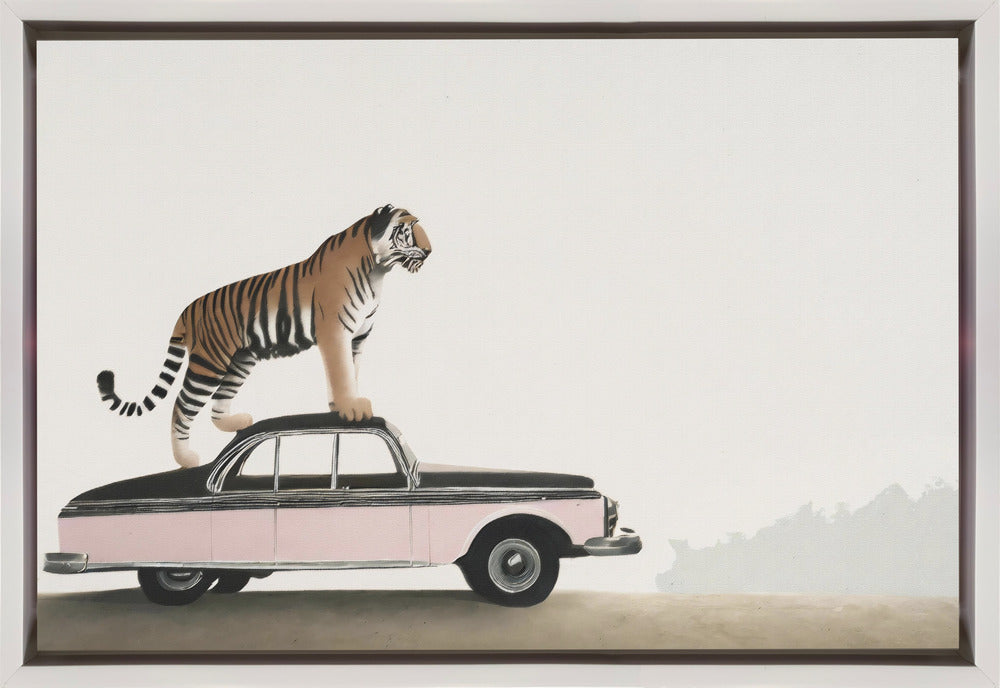 Art mural Tigre sur le toit d'une voiture