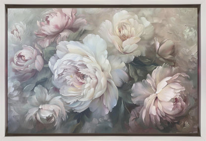 Pastel Pink and White Floral Bouquet Canvas Wall Art | Poster Flower Paint 5