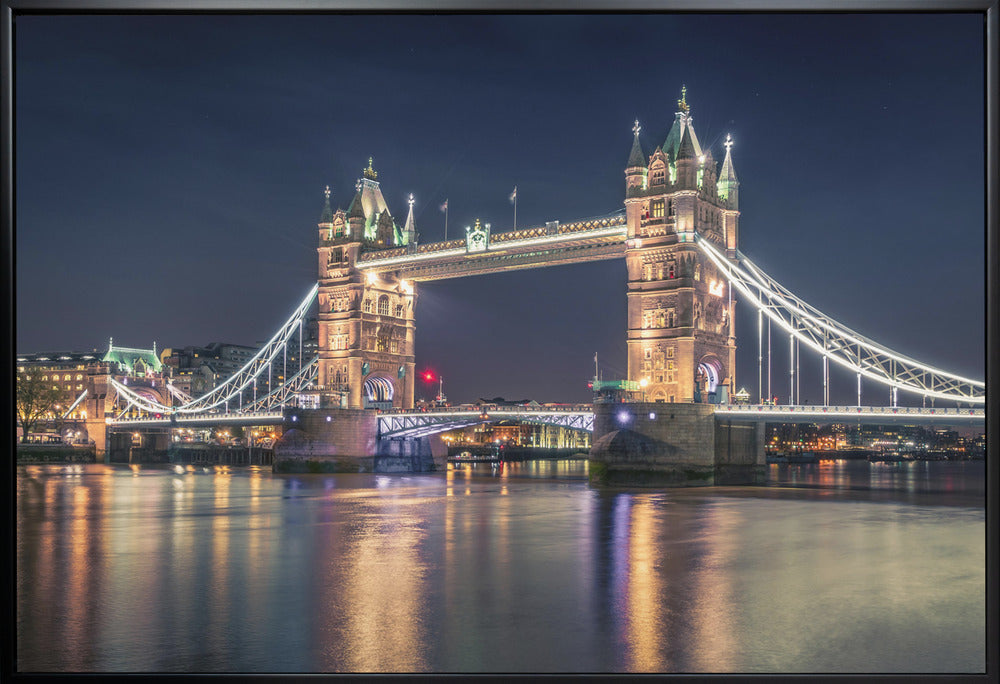 London Tower Bridge Illuminated at Night Canvas Wall Art
