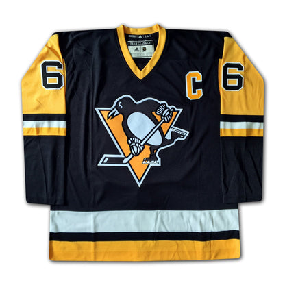 MAILLOT DE CARRIÈRE MARIO LEMIEUX AUTOGRAPHÉ - ÉDITION LIMITÉE 166 - PENGUINS DE PITTSBURGH