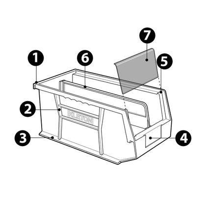 Stack & Hang Bin, 8-1/4" W x 7" H x 14-3/4" D, Blue