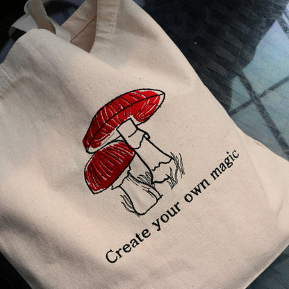 Sac fourre-tout Champignons brodé
