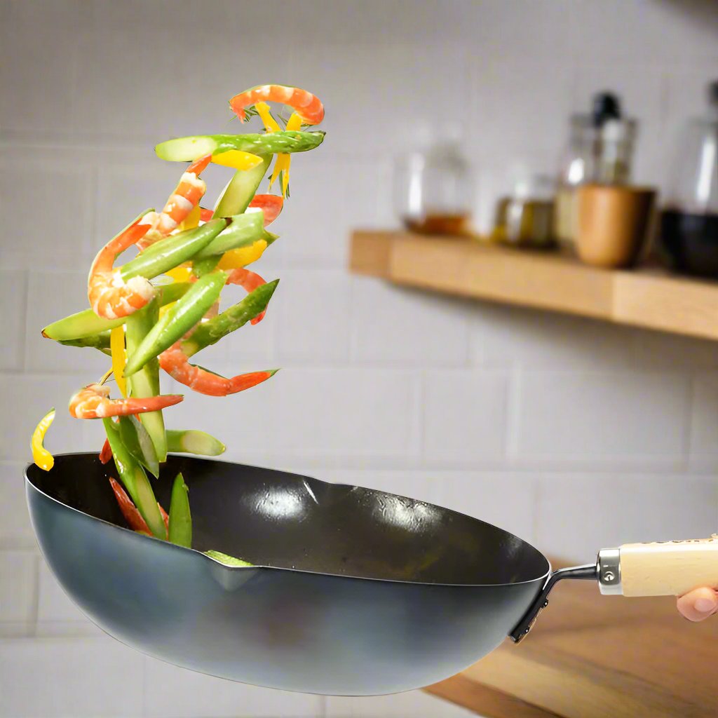 Yoshikawa Cook-Pal REN 36cm Nitrided Carbon Steel Wok