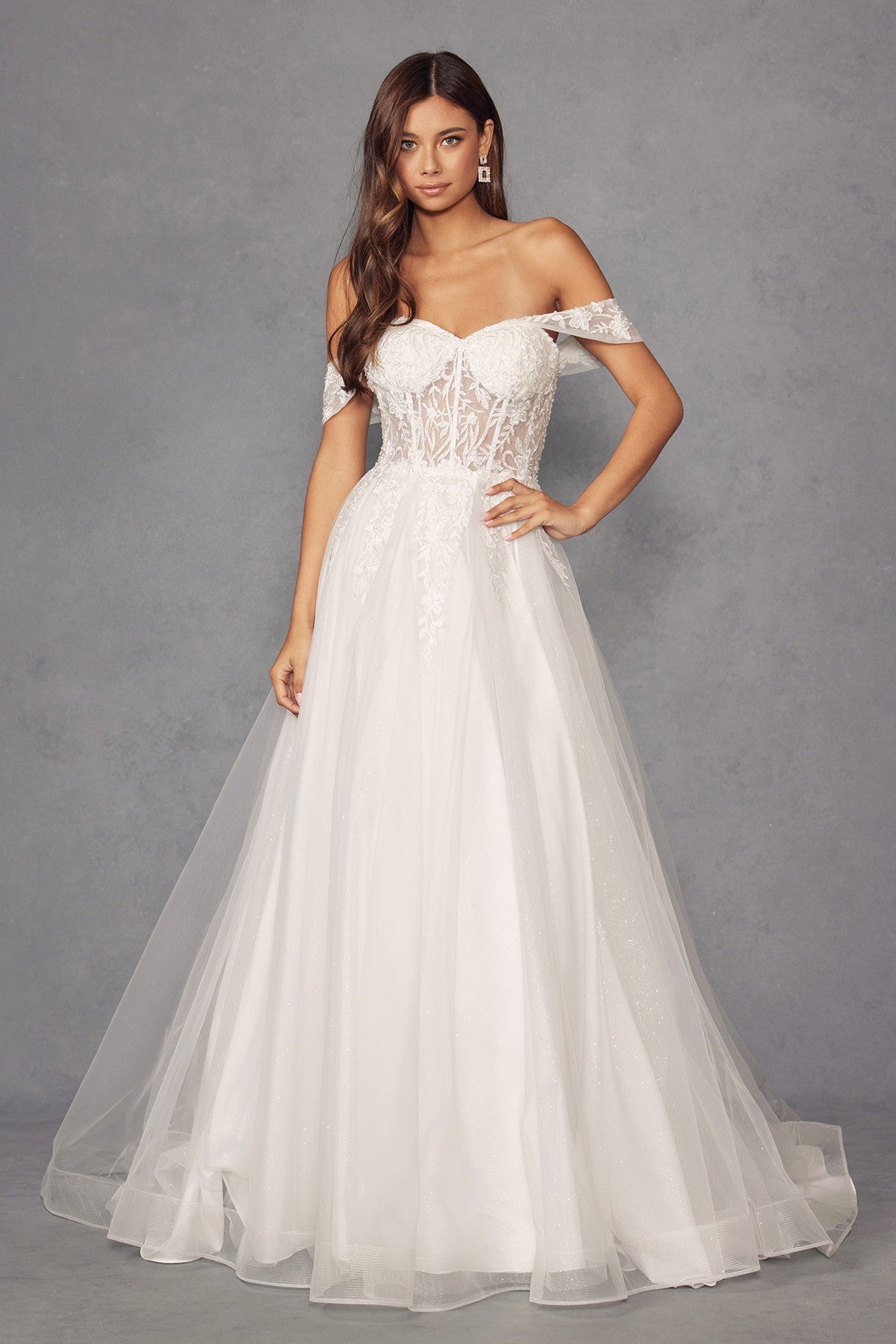 Robe de mariée bustier avec appliqués floraux