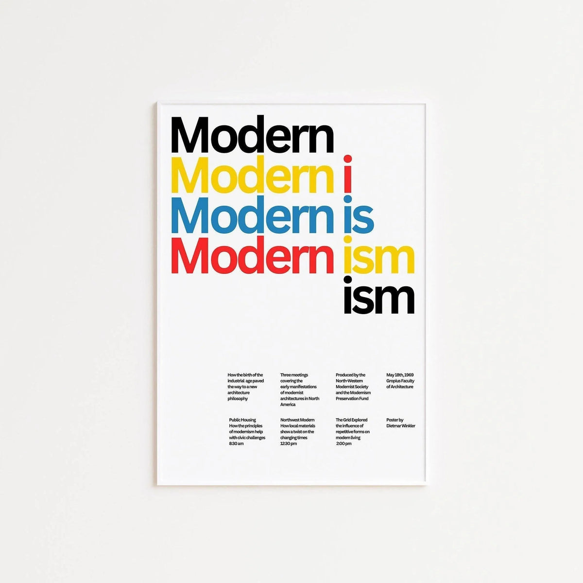 Impression d'art typographique moderniste : Affiche Giclée Dietmar Winkler