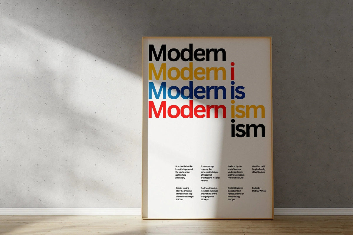 Impression d'art typographique moderniste : Affiche Giclée Dietmar Winkler
